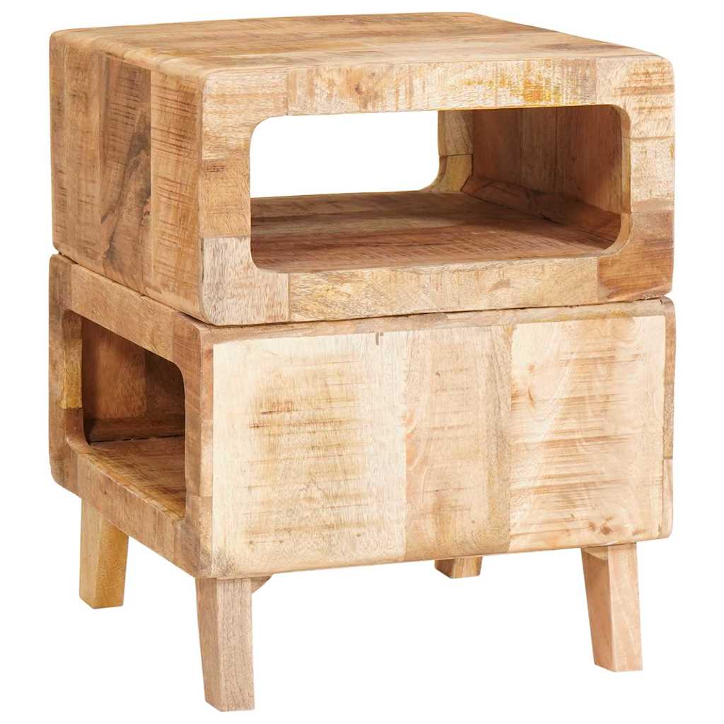 vidaXL Eindtafels met plank Bruin 40 x 40 x 49 cm massief mangohout