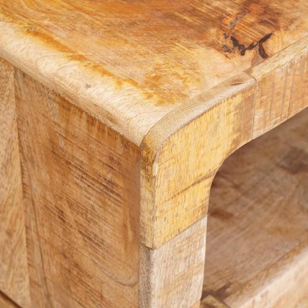 vidaXL Eindtafels met plank Bruin 40 x 40 x 49 cm massief mangohout