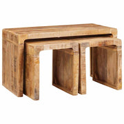 vidaXL Nesttafels 3 pcs massief mangohout