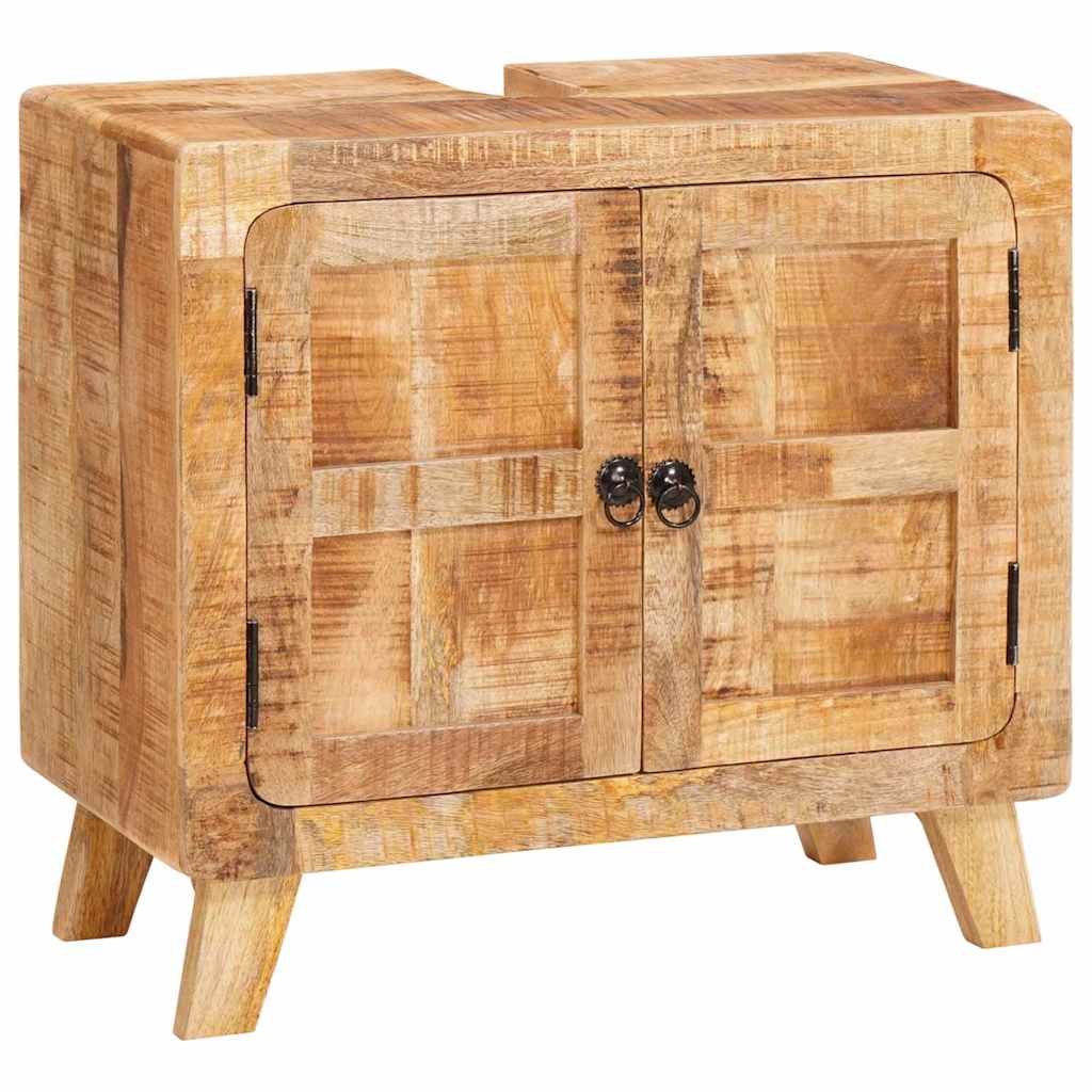 vidaXL Badkamer Kast Bruin Massief Mangohout, Geengineerd hout