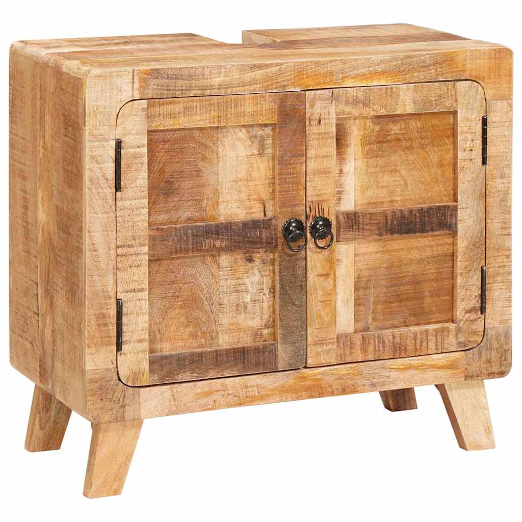 vidaXL Badkamer Kast Bruin Massief Mangohout, Geengineerd hout