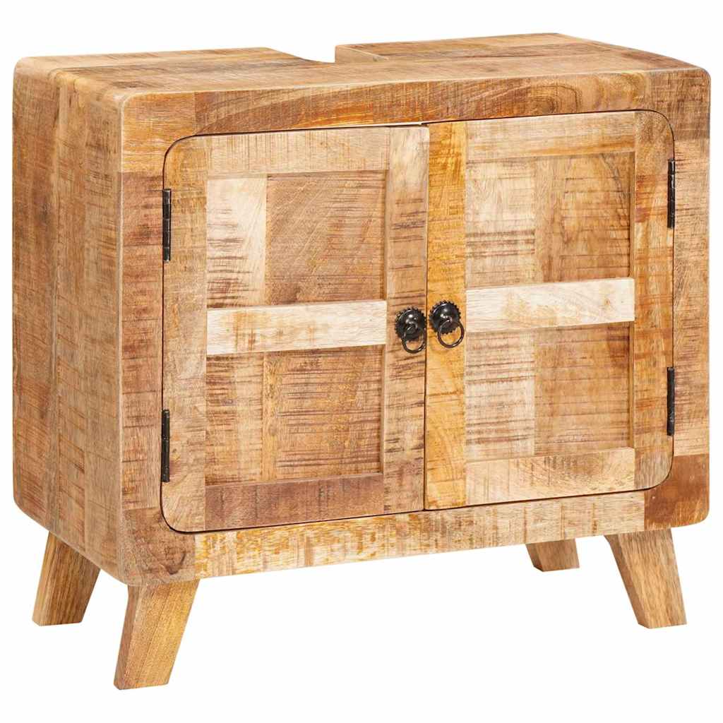 vidaXL Badkamer Kast Bruin Massief Mangohout, Geengineerd hout