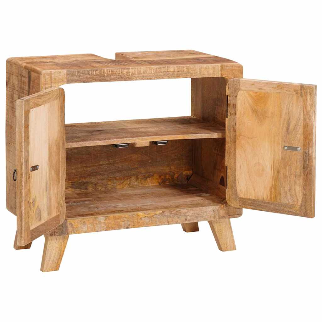 vidaXL Badkamer Kast Bruin Massief Mangohout, Geengineerd hout