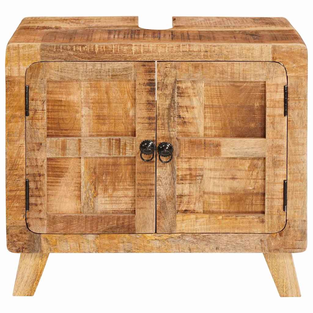 vidaXL Badkamer Kast Bruin Massief Mangohout, Geengineerd hout