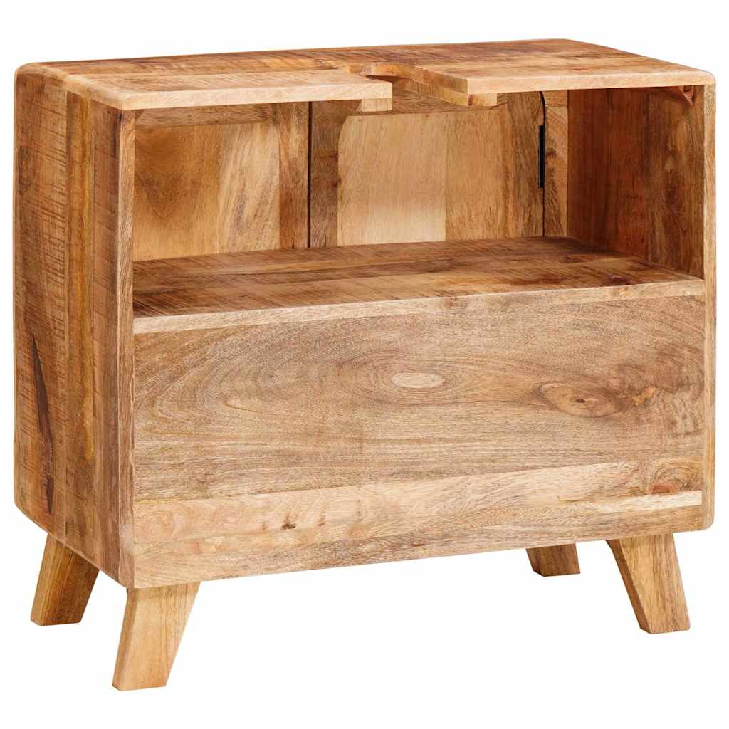 vidaXL Badkamer Kast Bruin Massief Mangohout, Geengineerd hout