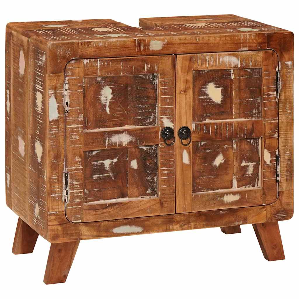 vidaXL Badkamer Kast Bruin Massief Mangohout, Geengineerd hout