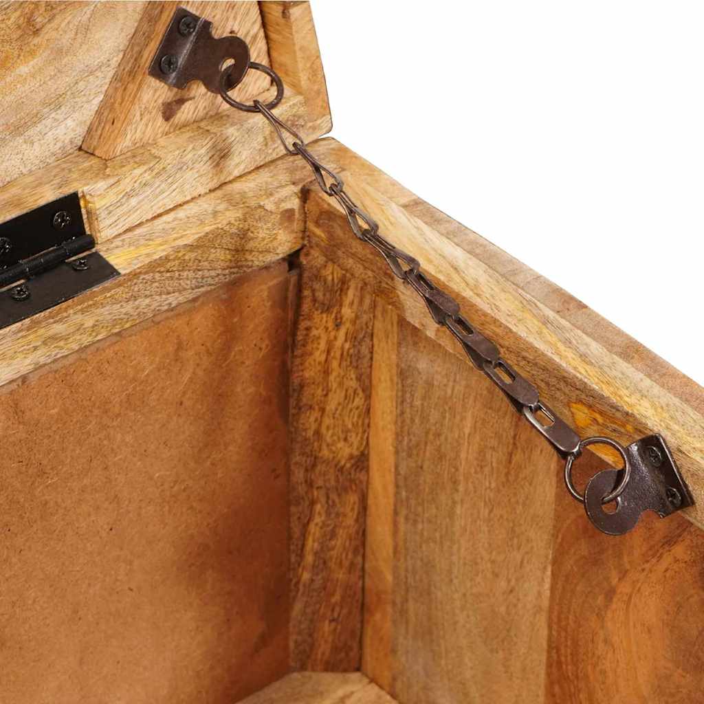 vidaXL Opslagdoos met opslag 70 x 35 x 40 cm massief mangohout