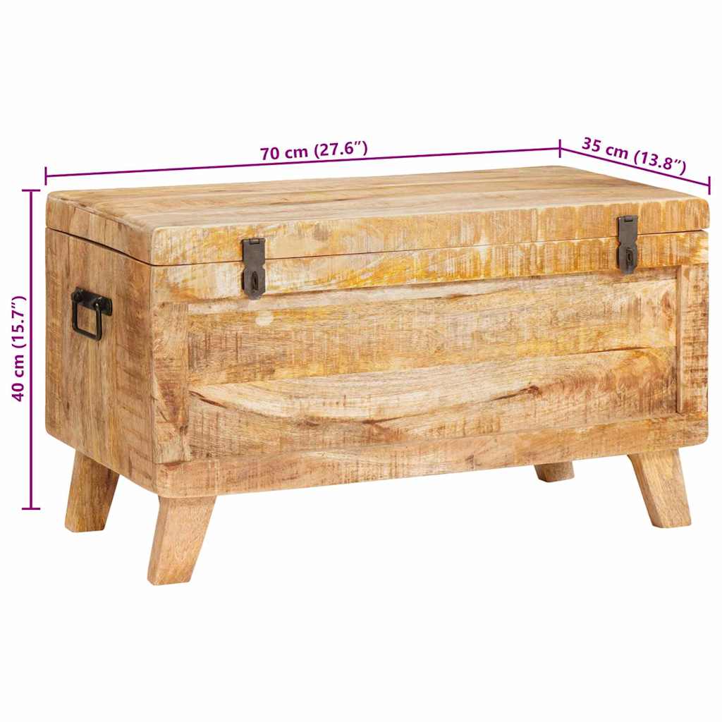 vidaXL Opslagdoos met opslag 70 x 35 x 40 cm massief mangohout