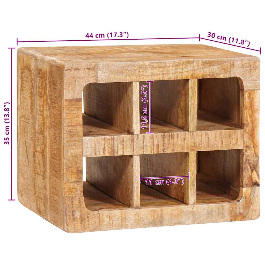vidaXL Wijnrek Wandgemonteerd Bruin 44 x 30 x 35 cm Massief mango hout