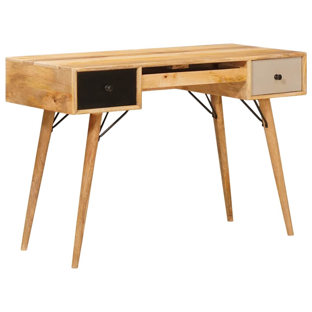 vidaXL Bureau met lades 130x50x80 cm massief mangohout