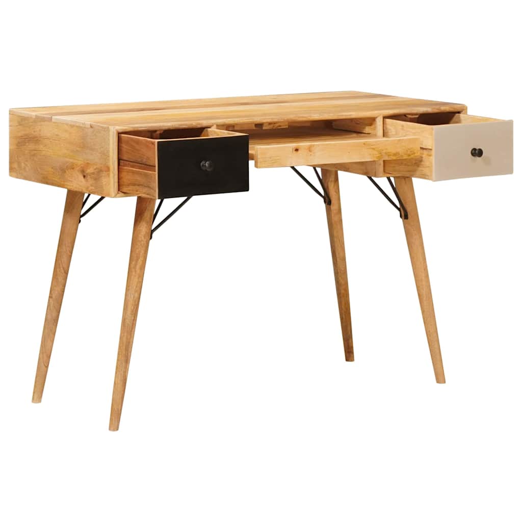 vidaXL Bureau met lades 130x50x80 cm massief mangohout