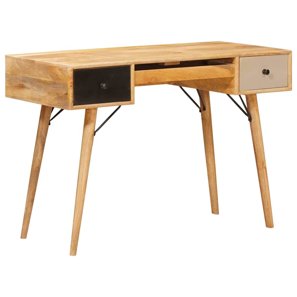 vidaXL Bureau met lades 130x50x80 cm massief mangohout