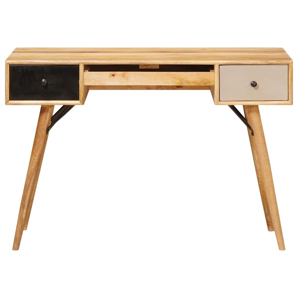 vidaXL Bureau met lades 130x50x80 cm massief mangohout