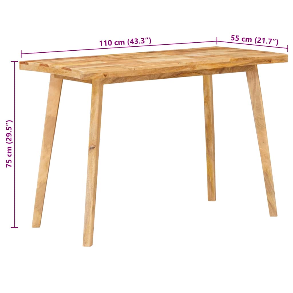vidaXL Eettafel Naturel 100 x 55 x 75 cm Massief Mango Hout