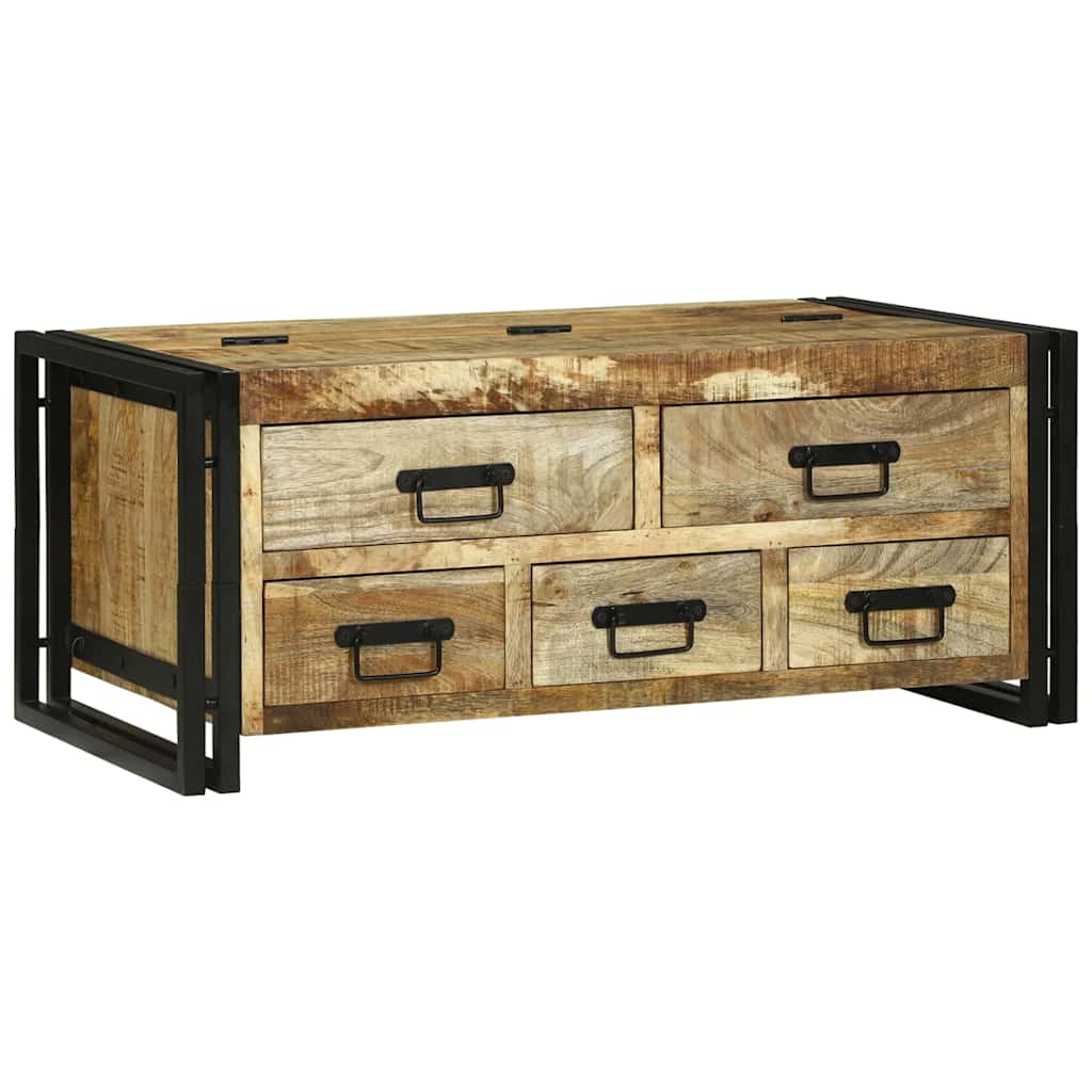 vidaXL Salontafel 90x50x38 cm Massief Hout Ruw Mango