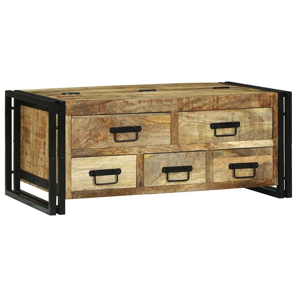 vidaXL Salontafel 90x50x38 cm Massief Hout Ruw Mango