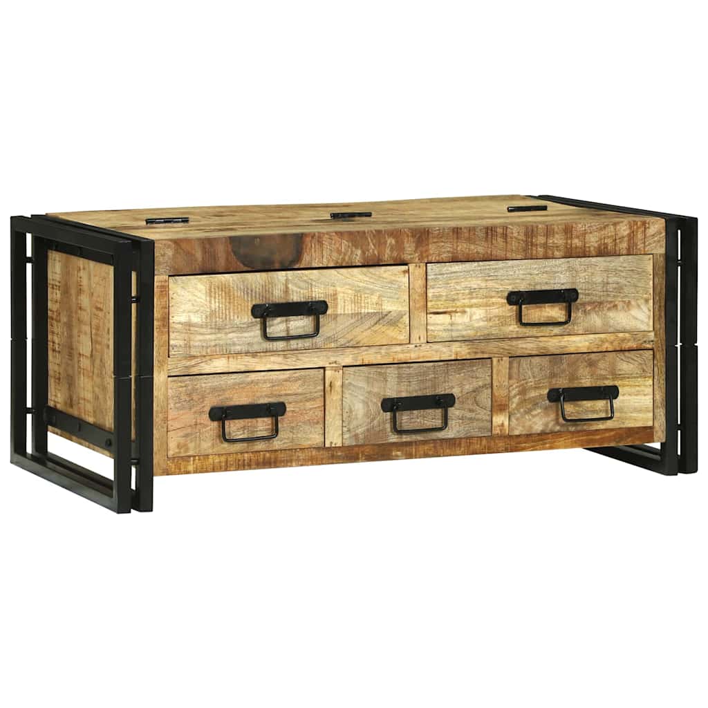 vidaXL Salontafel 90x50x38 cm Massief Hout Ruw Mango
