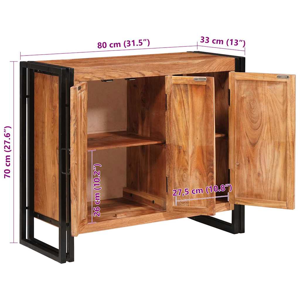 vidaXL Dressoir Bruin 80 x 33 x 70 cm massief mangohout