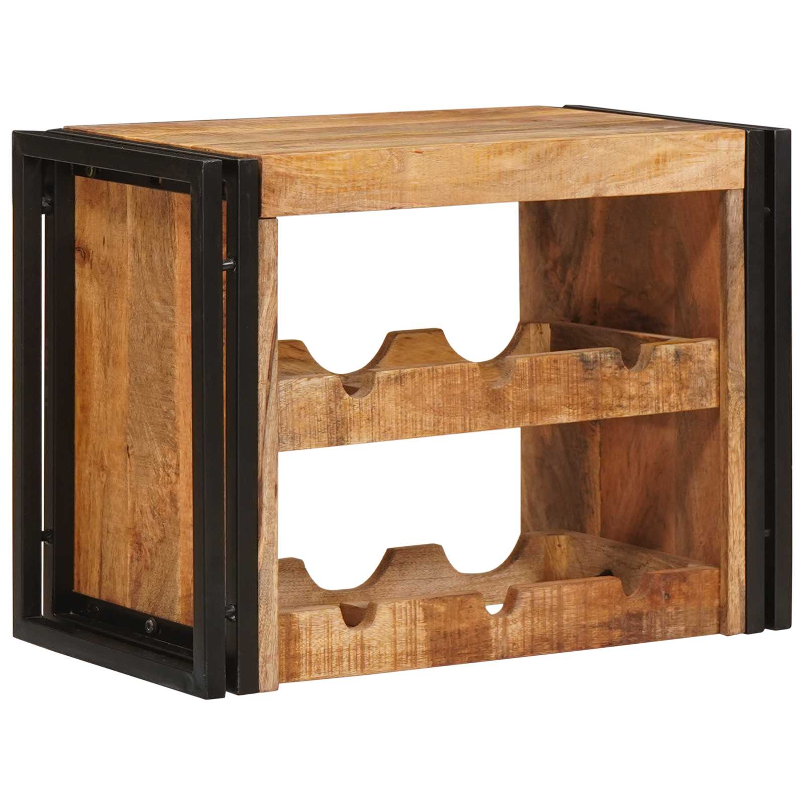 vidaXL Wijnrek Bruin 100 x 45 x 33 cm Massief Ruw Mango Hout