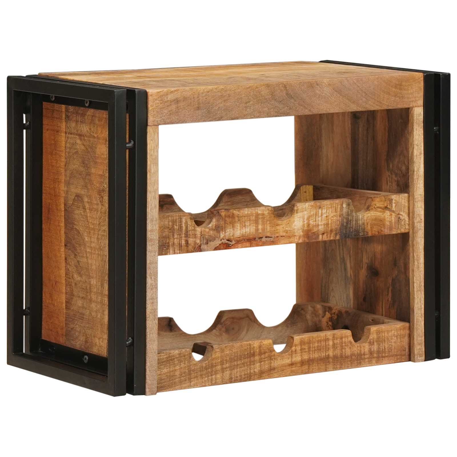 vidaXL Wijnrek Bruin 100 x 45 x 33 cm Massief Ruw Mango Hout