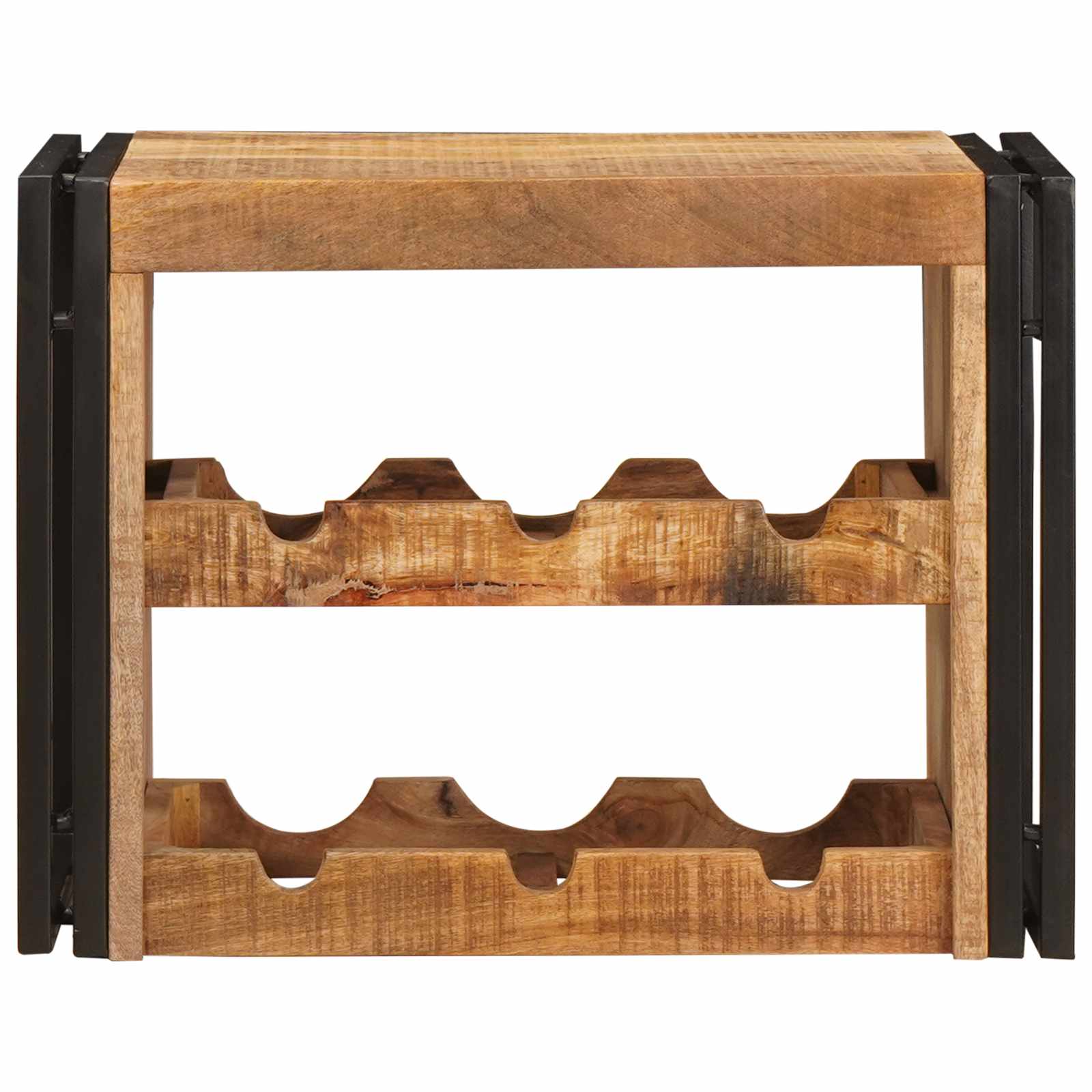 vidaXL Wijnrek Bruin 100 x 45 x 33 cm Massief Ruw Mango Hout
