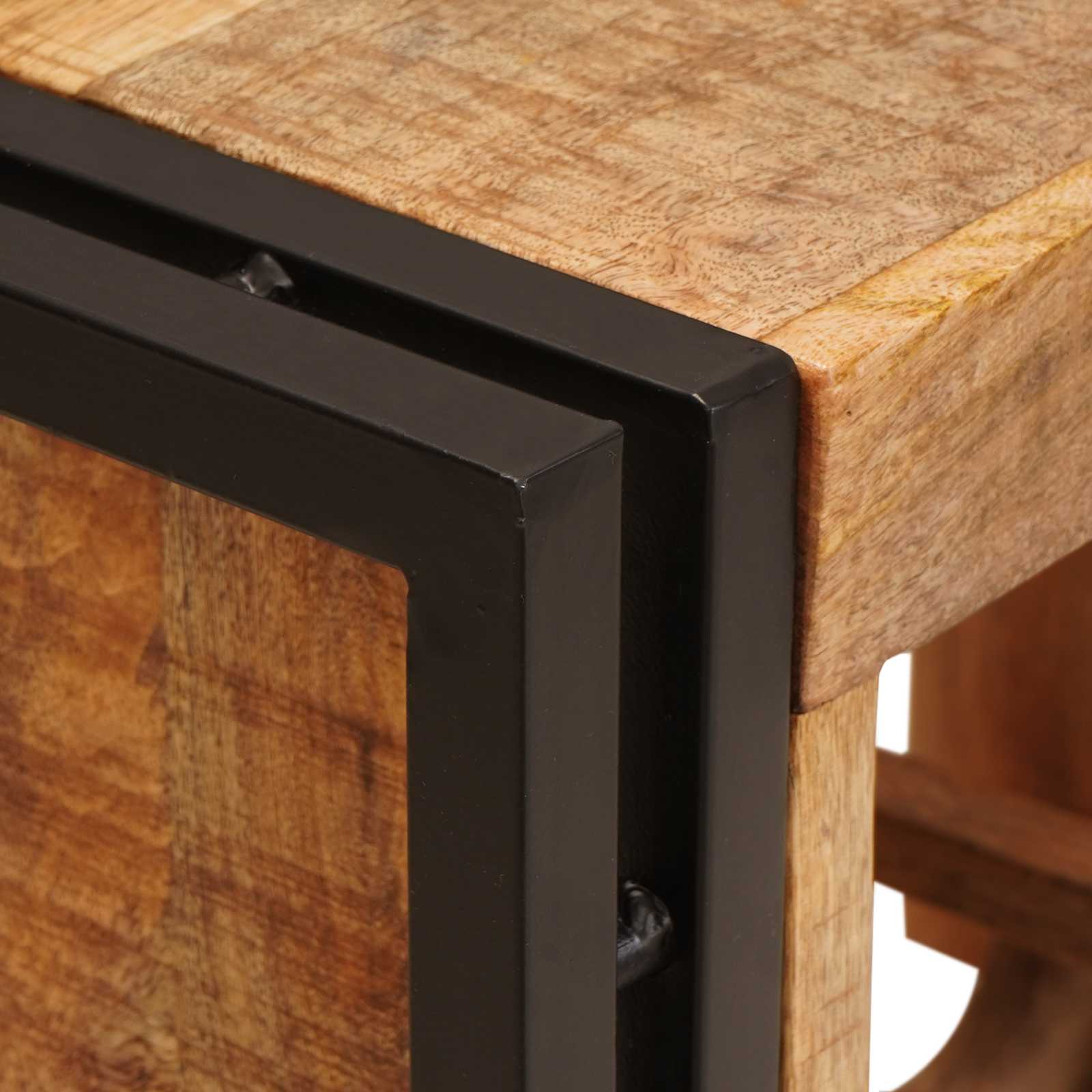 vidaXL Wijnrek Bruin 100 x 45 x 33 cm Massief Ruw Mango Hout