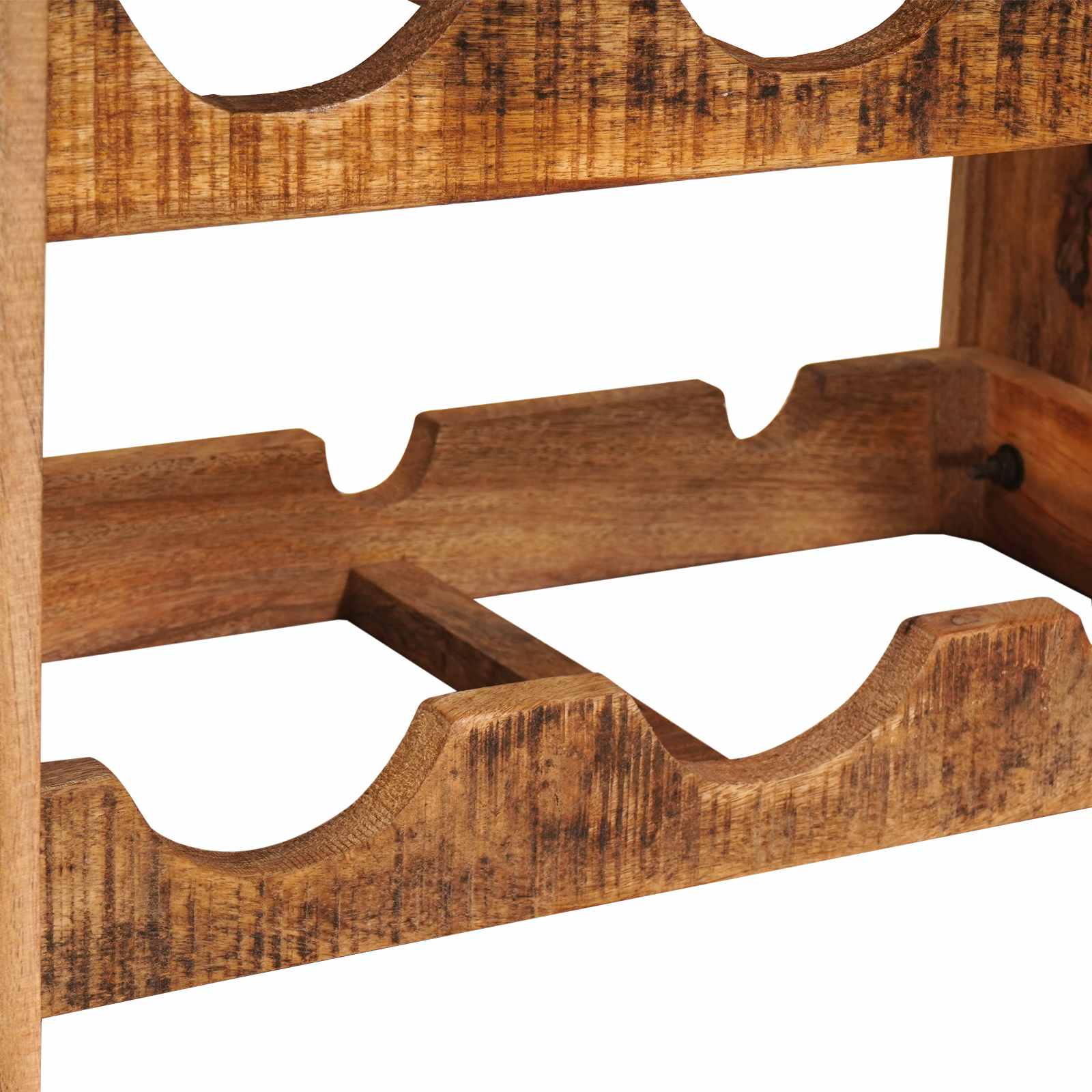 vidaXL Wijnrek Bruin 100 x 45 x 33 cm Massief Ruw Mango Hout
