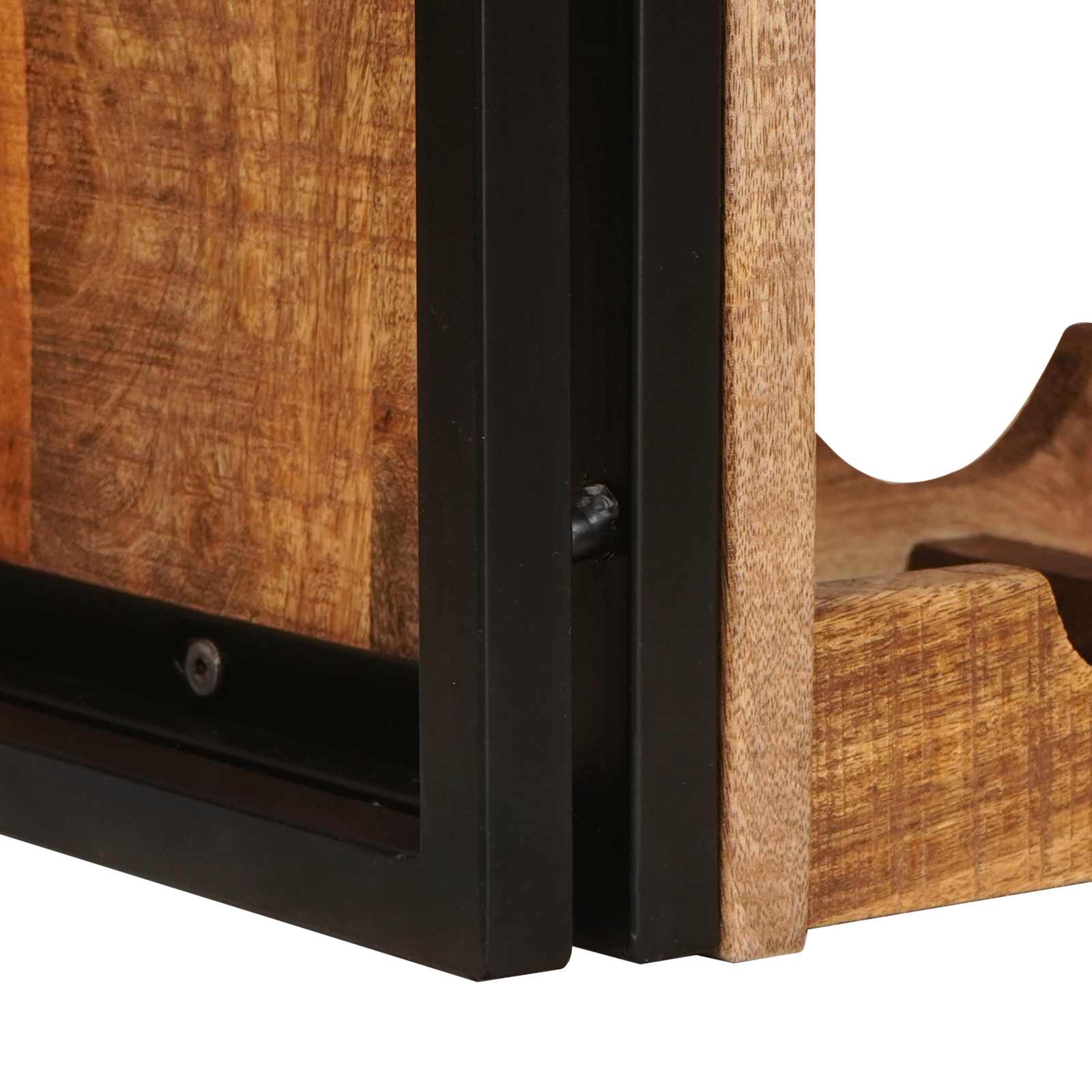 vidaXL Wijnrek Bruin 100 x 45 x 33 cm Massief Ruw Mango Hout