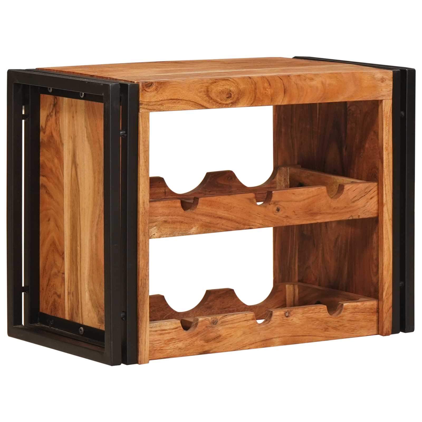 vidaXL Wijnrek Bruin 100 x 45 x 33 cm Massief Ruw Mango Hout