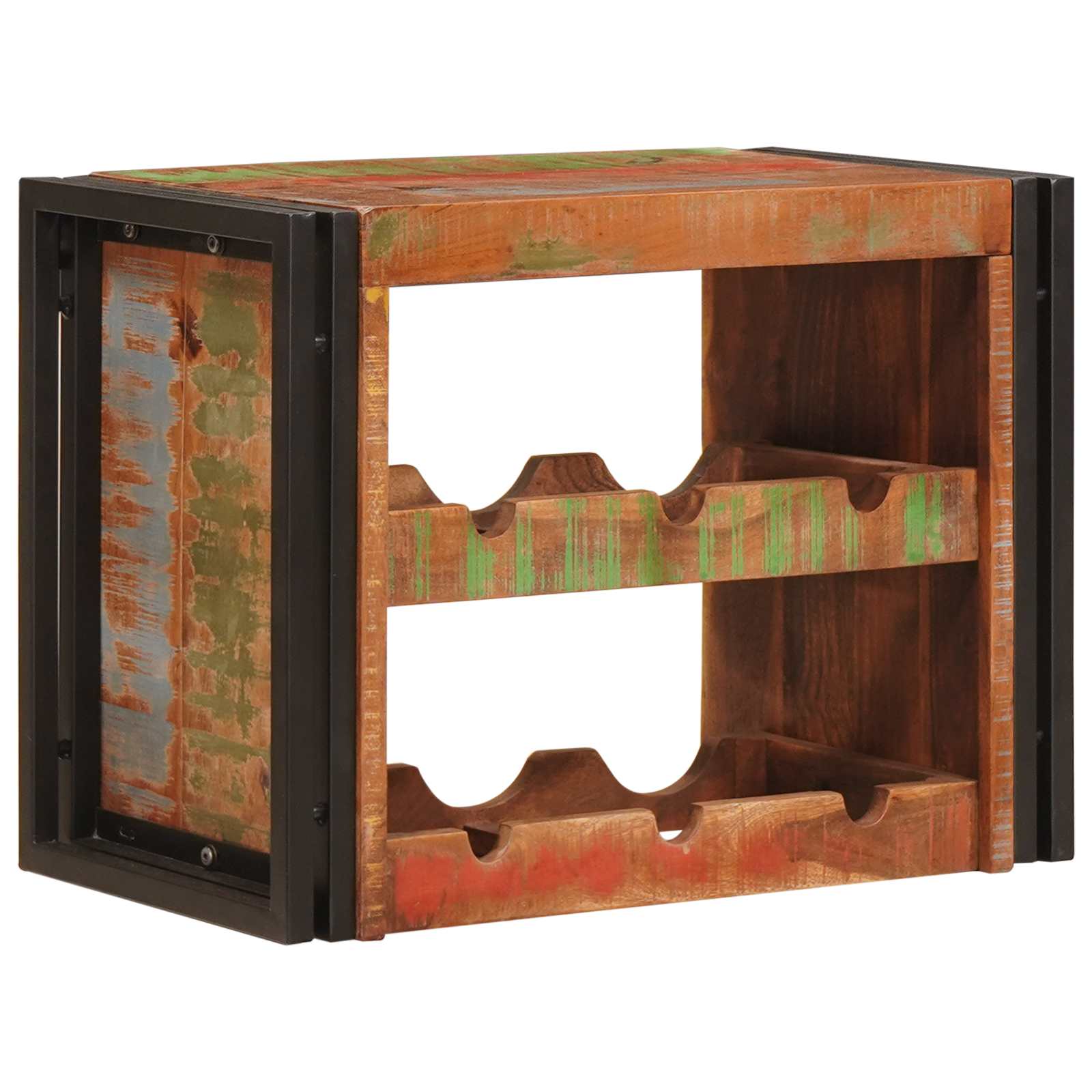 vidaXL Wijnrek Bruin 100 x 45 x 33 cm Massief Ruw Mango Hout