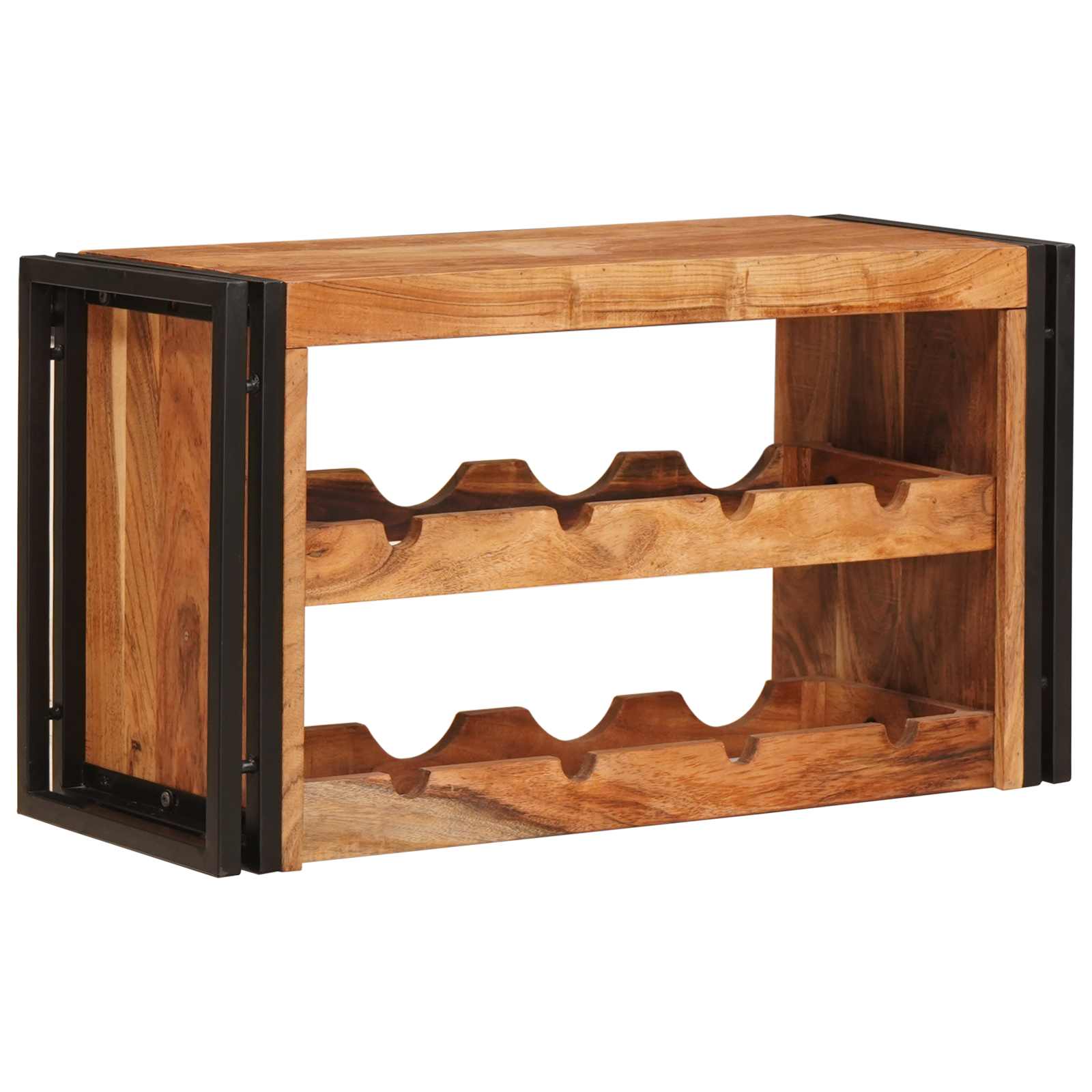 vidaXL Wijnrek Bruin 100 x 45 x 33 cm Massief Ruw Mango Hout
