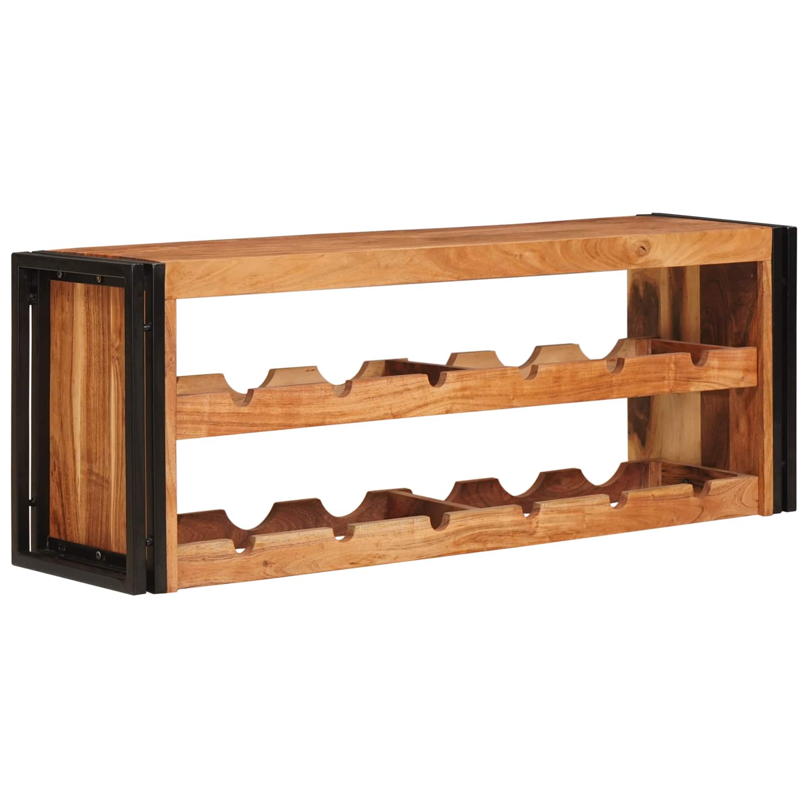 vidaXL Wijnrek Bruin 100 x 45 x 33 cm Massief Ruw Mango Hout