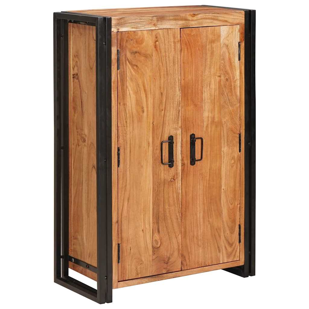 vidaXL Highboard met Deuren Bruin Massief Ruw Mangohout en Metaal