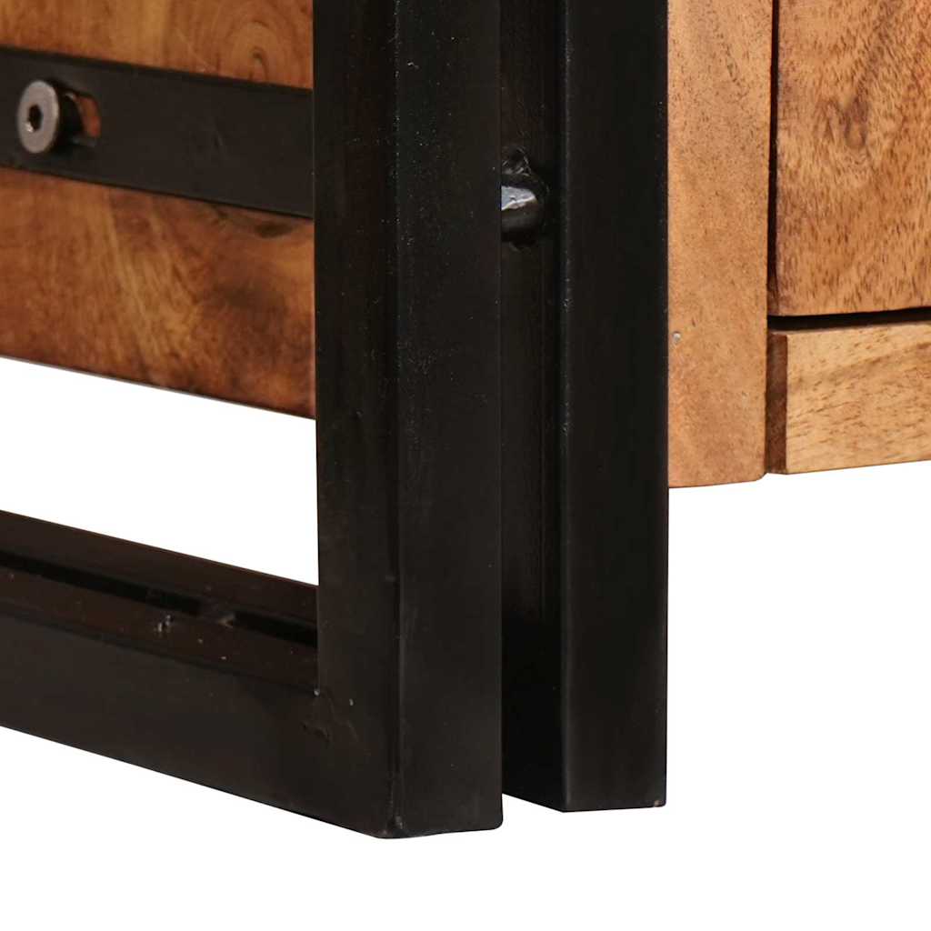 vidaXL Highboard met Deuren Bruin Massief Ruw Mangohout en Metaal