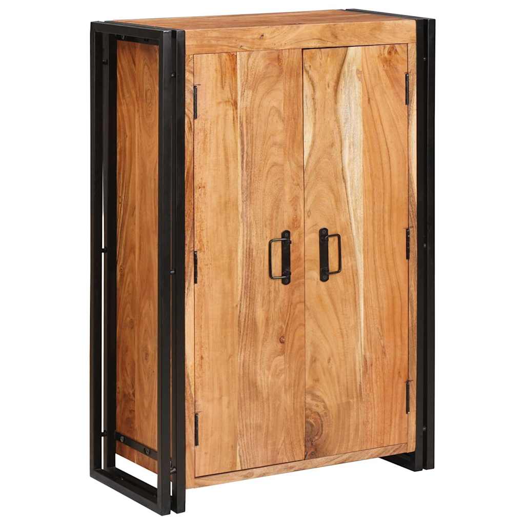 vidaXL Highboard met Deuren Bruin Massief Ruw Mangohout en Metaal