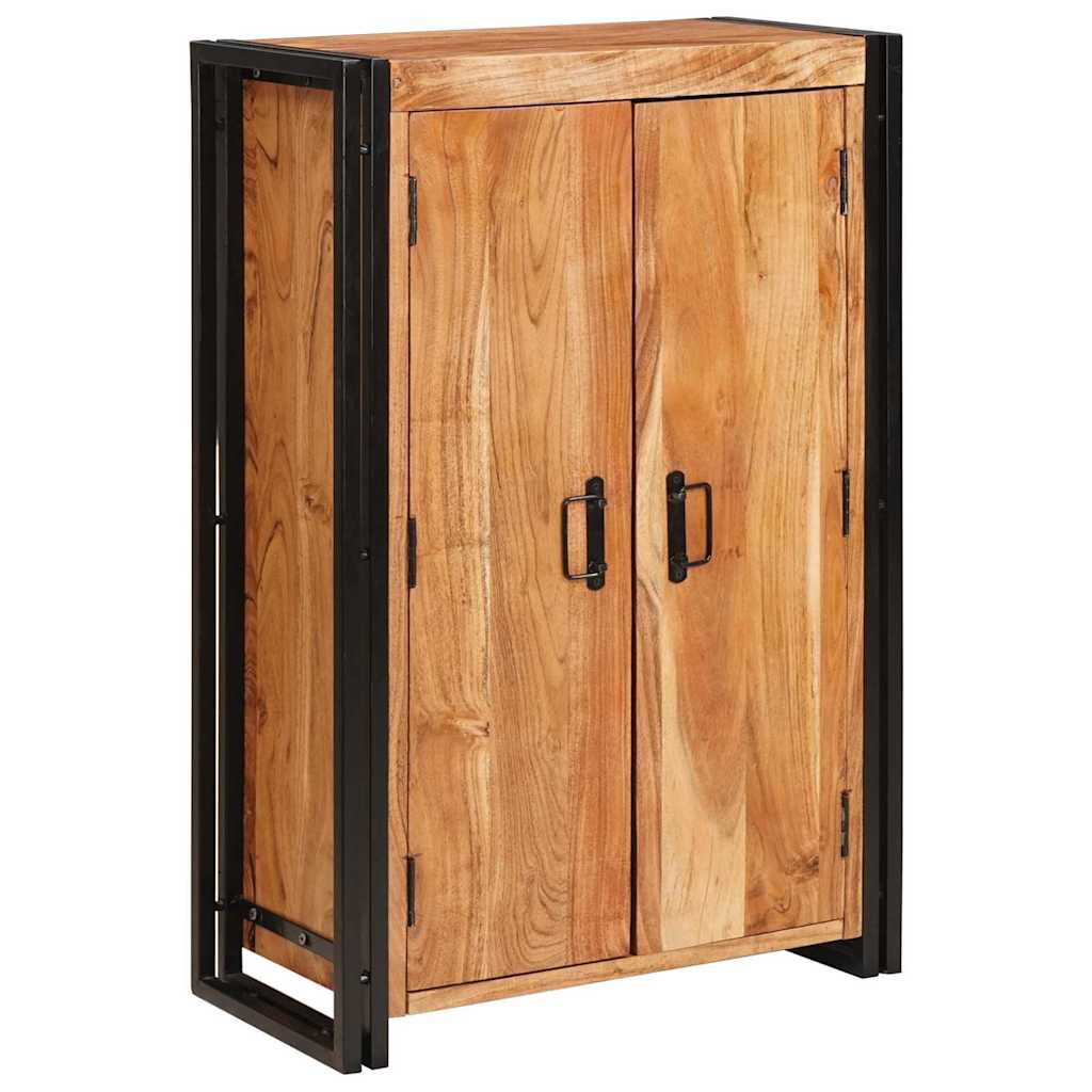 vidaXL Highboard met Deuren Bruin Massief Ruw Mangohout en Metaal
