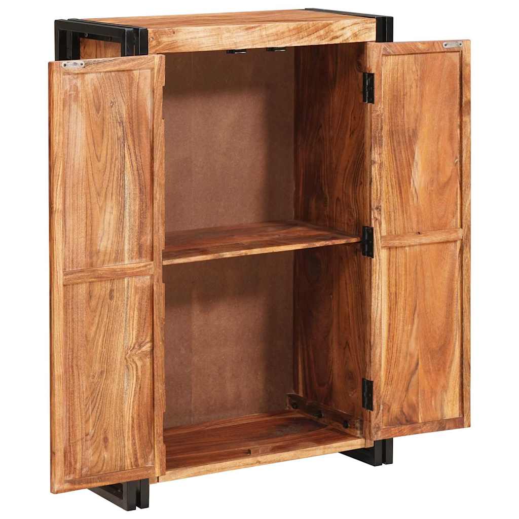 vidaXL Highboard met Deuren Bruin Massief Ruw Mangohout en Metaal