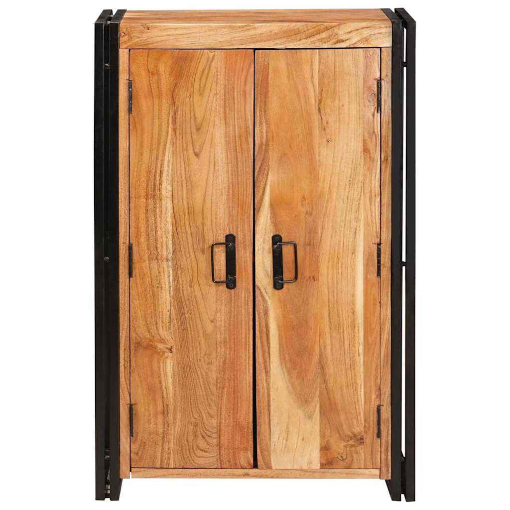 vidaXL Highboard met Deuren Bruin Massief Ruw Mangohout en Metaal