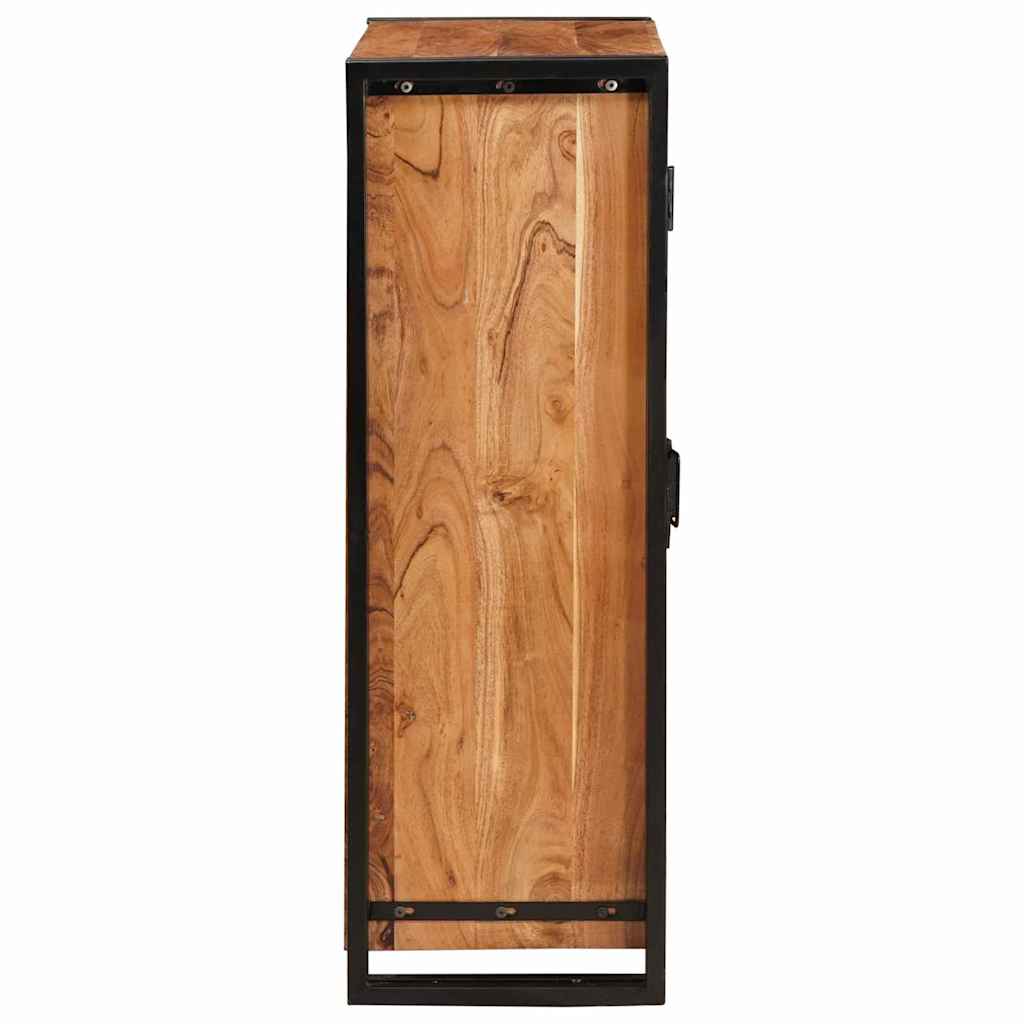 vidaXL Highboard met Deuren Bruin Massief Ruw Mangohout en Metaal
