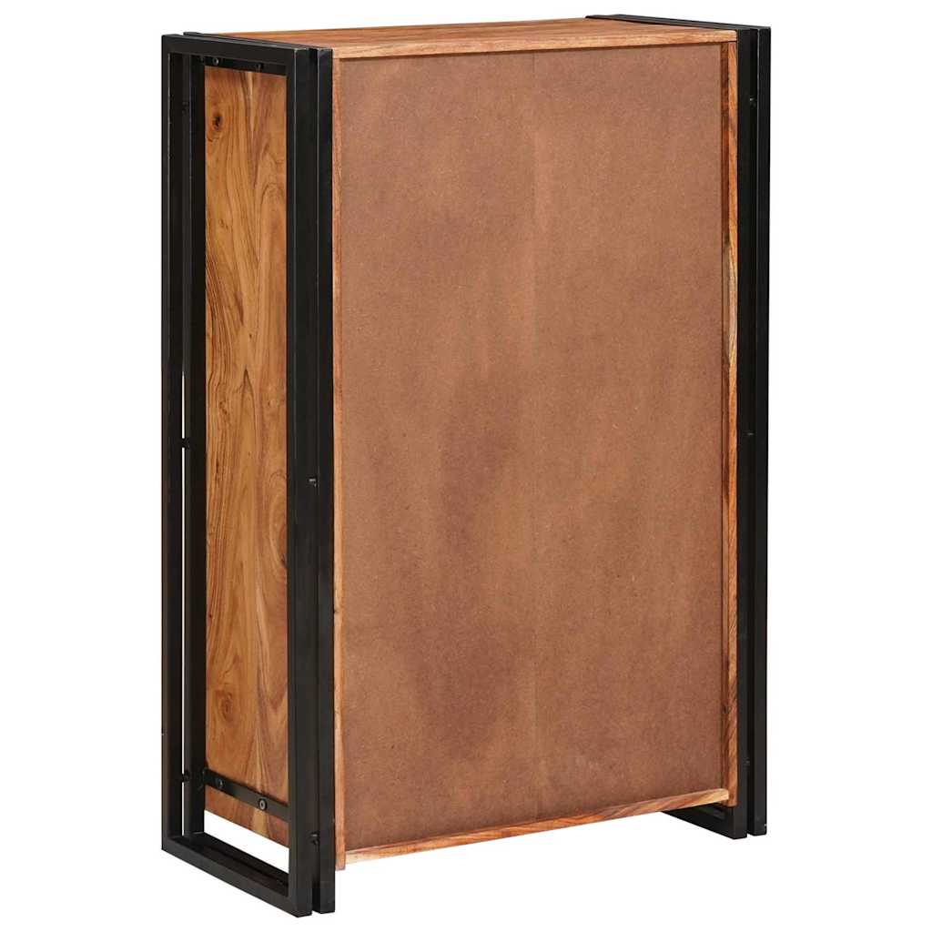 vidaXL Highboard met Deuren Bruin Massief Ruw Mangohout en Metaal