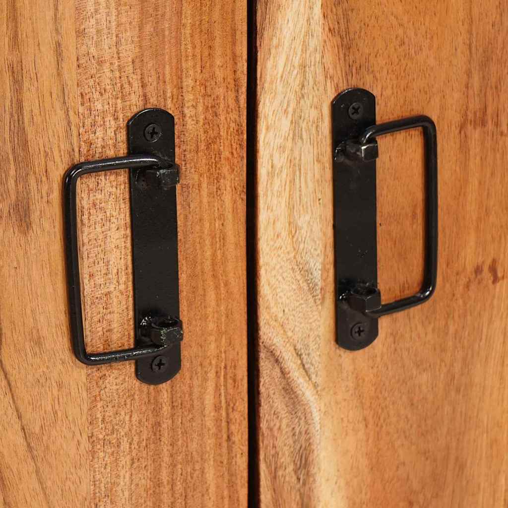 vidaXL Highboard met Deuren Bruin Massief Ruw Mangohout en Metaal