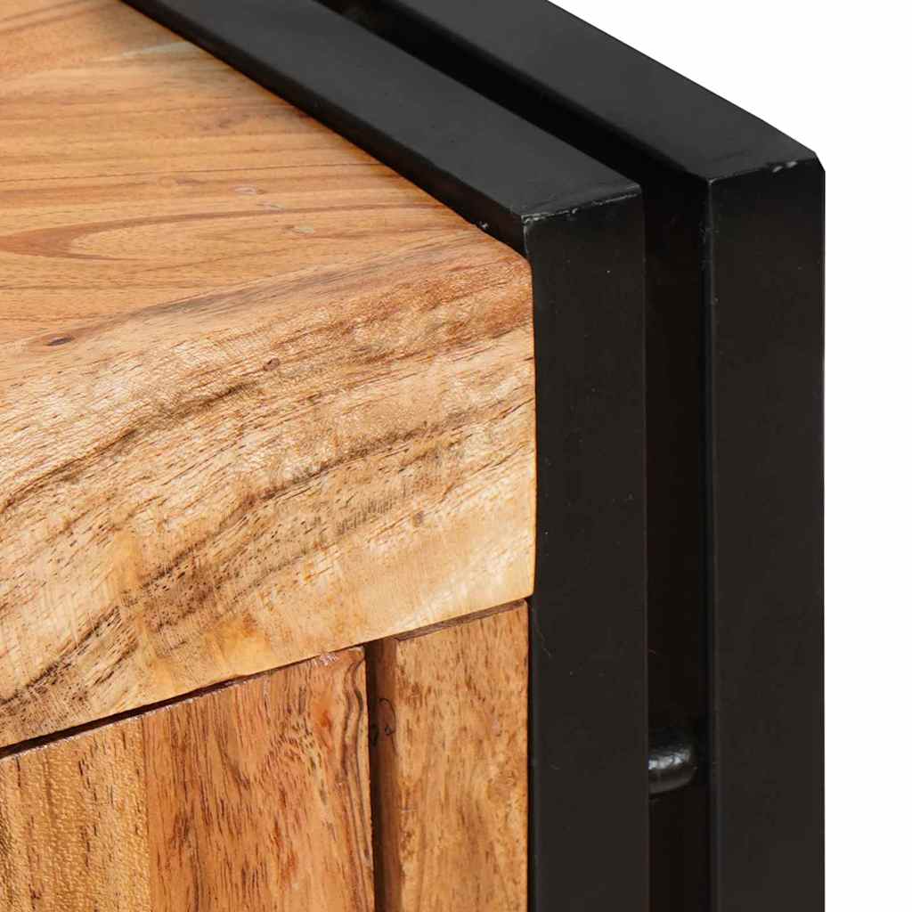 vidaXL Highboard met Deuren Bruin Massief Ruw Mangohout en Metaal