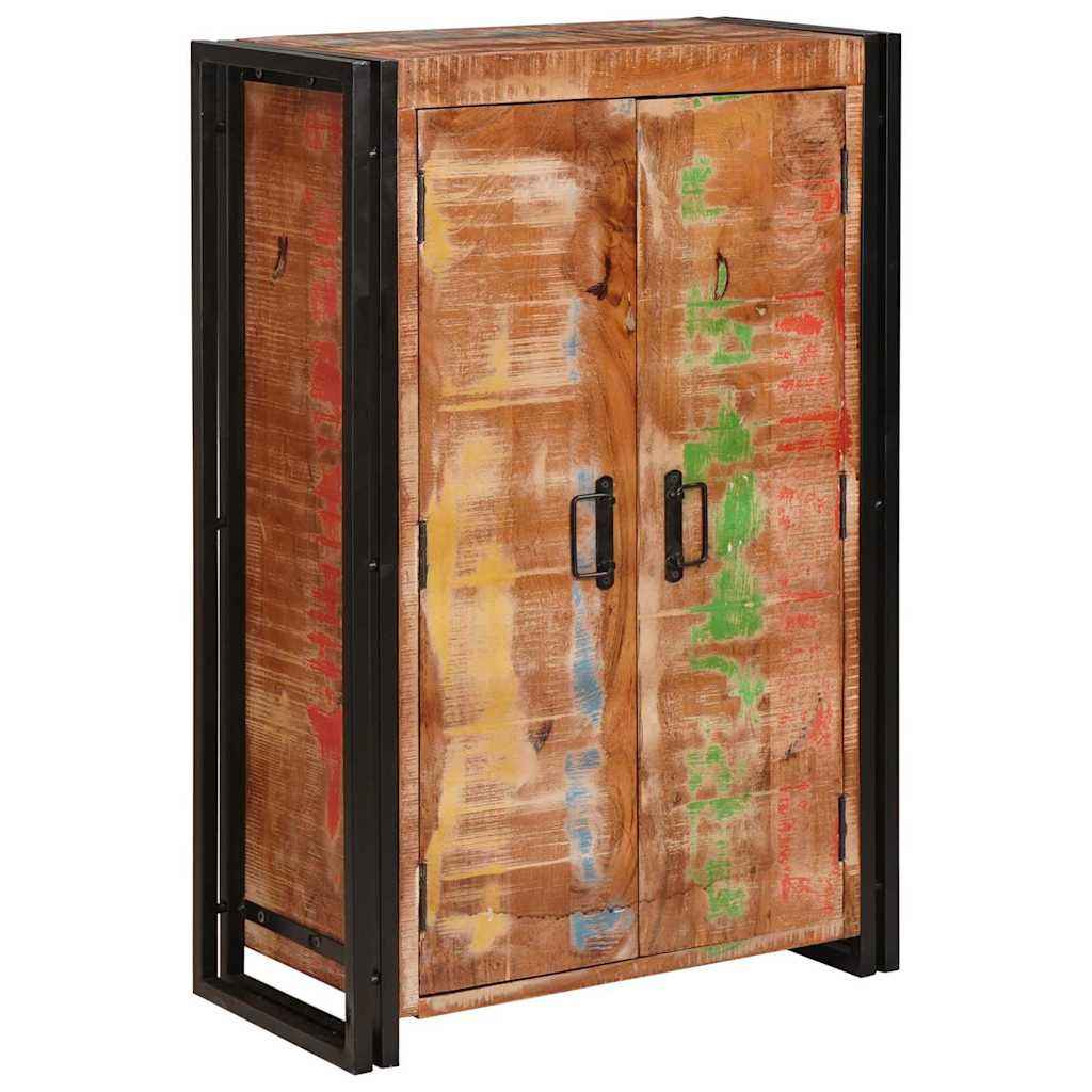 vidaXL Highboard met Deuren Bruin Massief Ruw Mangohout en Metaal