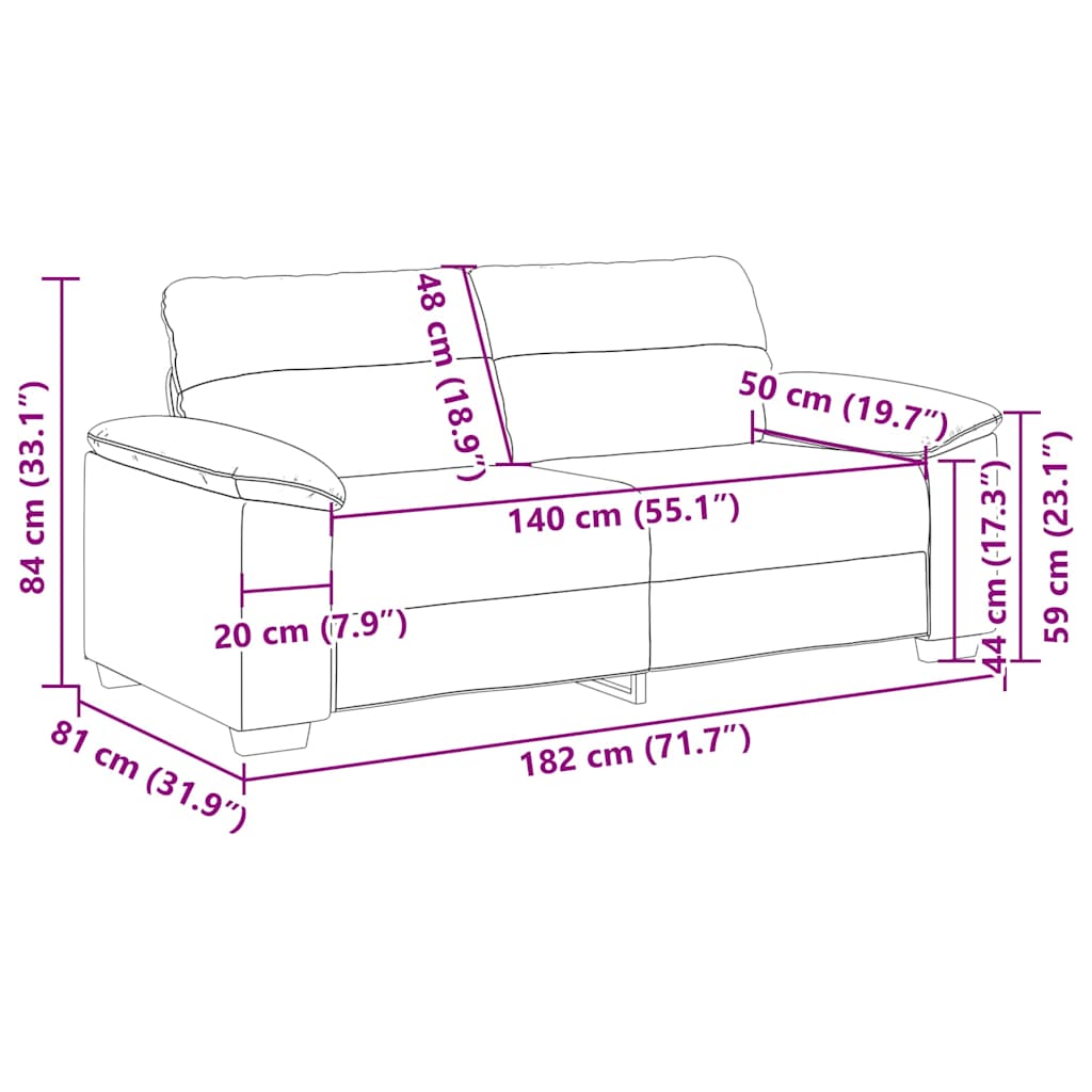 vidaXL Bankstoel 60 cm Linnen