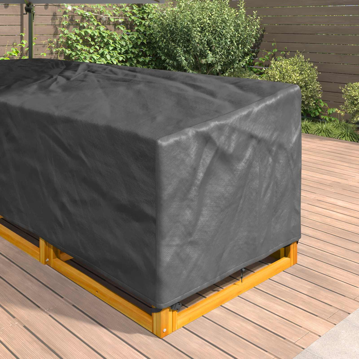 vidaXL Buitenmeubelhoes Zwart 286 x 222 x 80 cm 210D stof