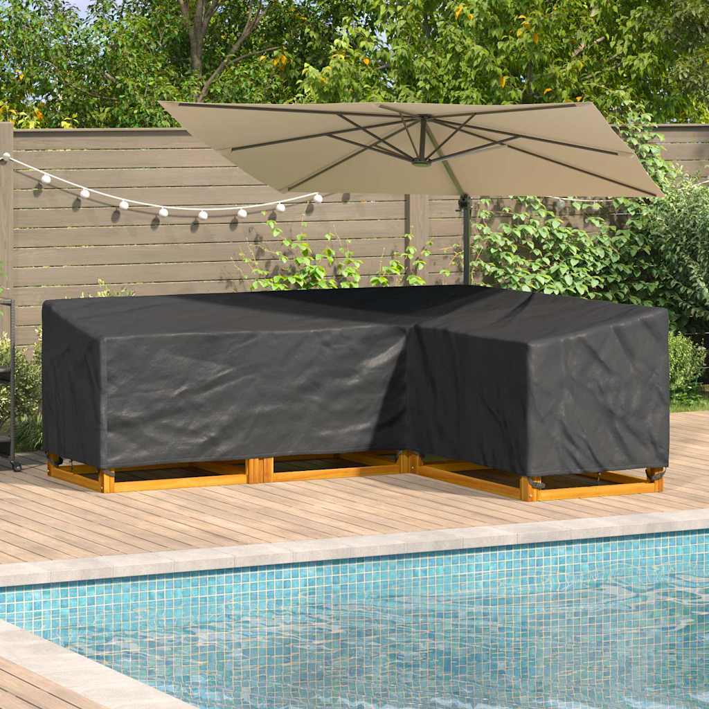 vidaXL Buitenmeubelhoes Zwart 286 x 222 x 80 cm 210D stof