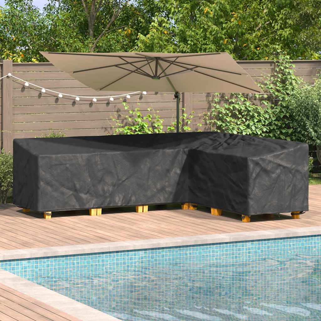 vidaXL Buitenmeubelhoes Zwart 286 x 222 x 80 cm 210D stof