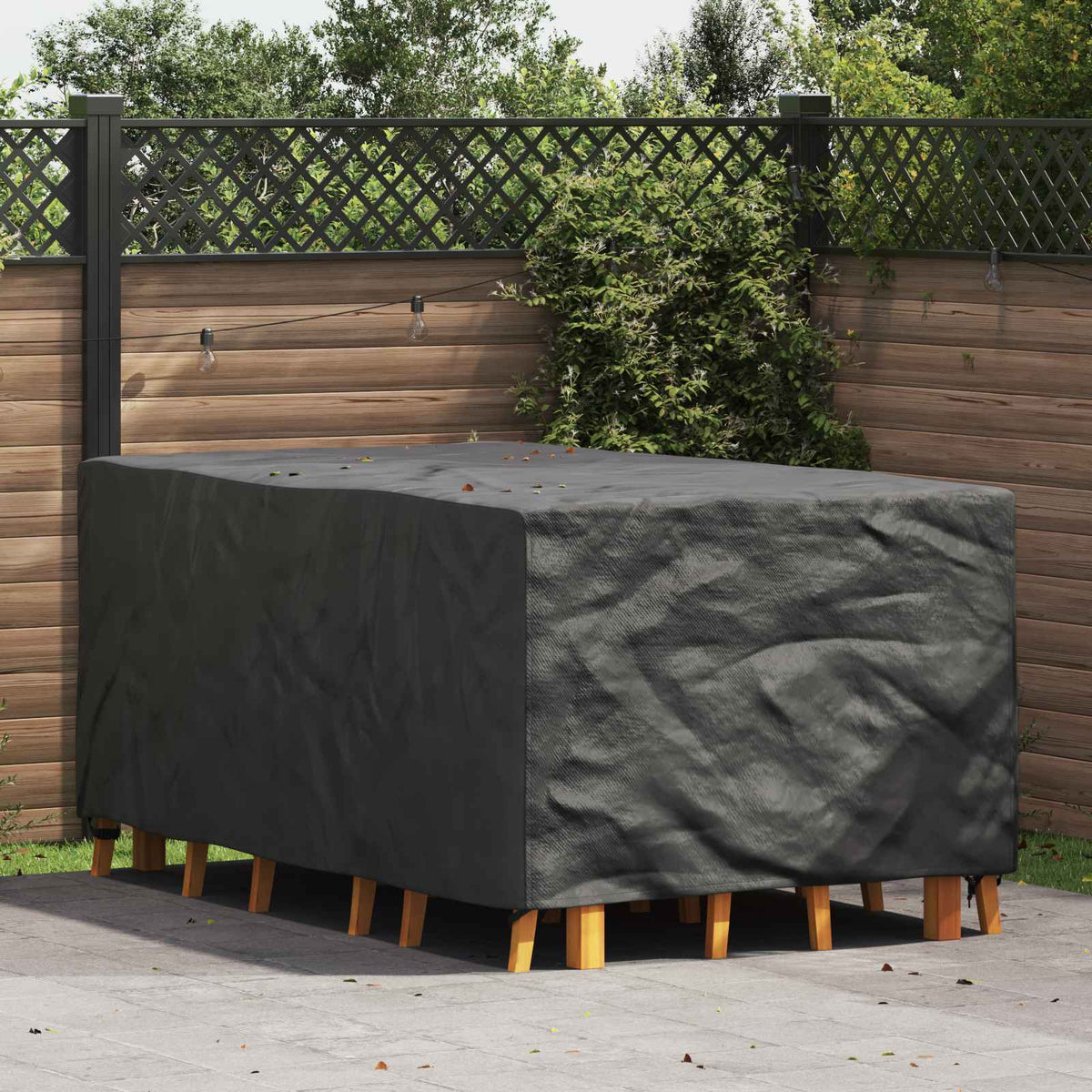 vidaXL Buitenmeubelhoes Zwart 125 x 125 x 74 cm 210D stof