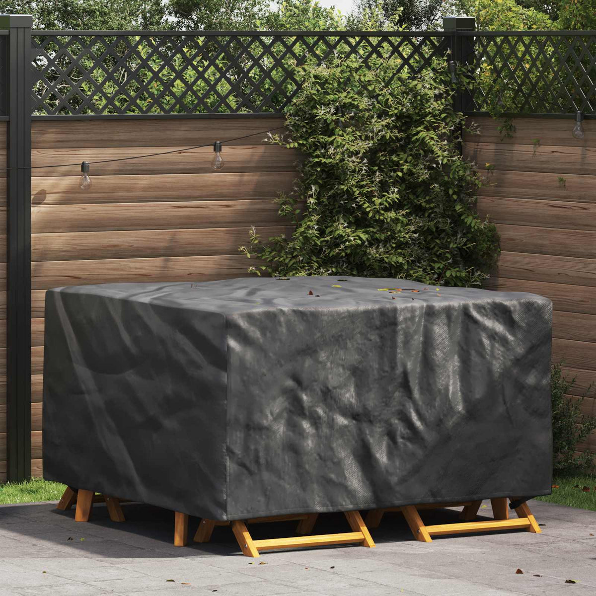 vidaXL Buitenmeubelhoes Zwart 125 x 125 x 74 cm 210D stof
