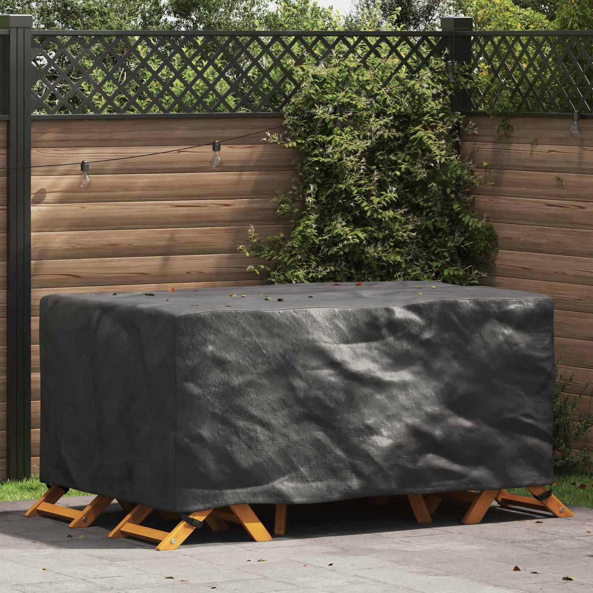 vidaXL Buitenmeubelhoes Zwart 125 x 125 x 74 cm 210D stof